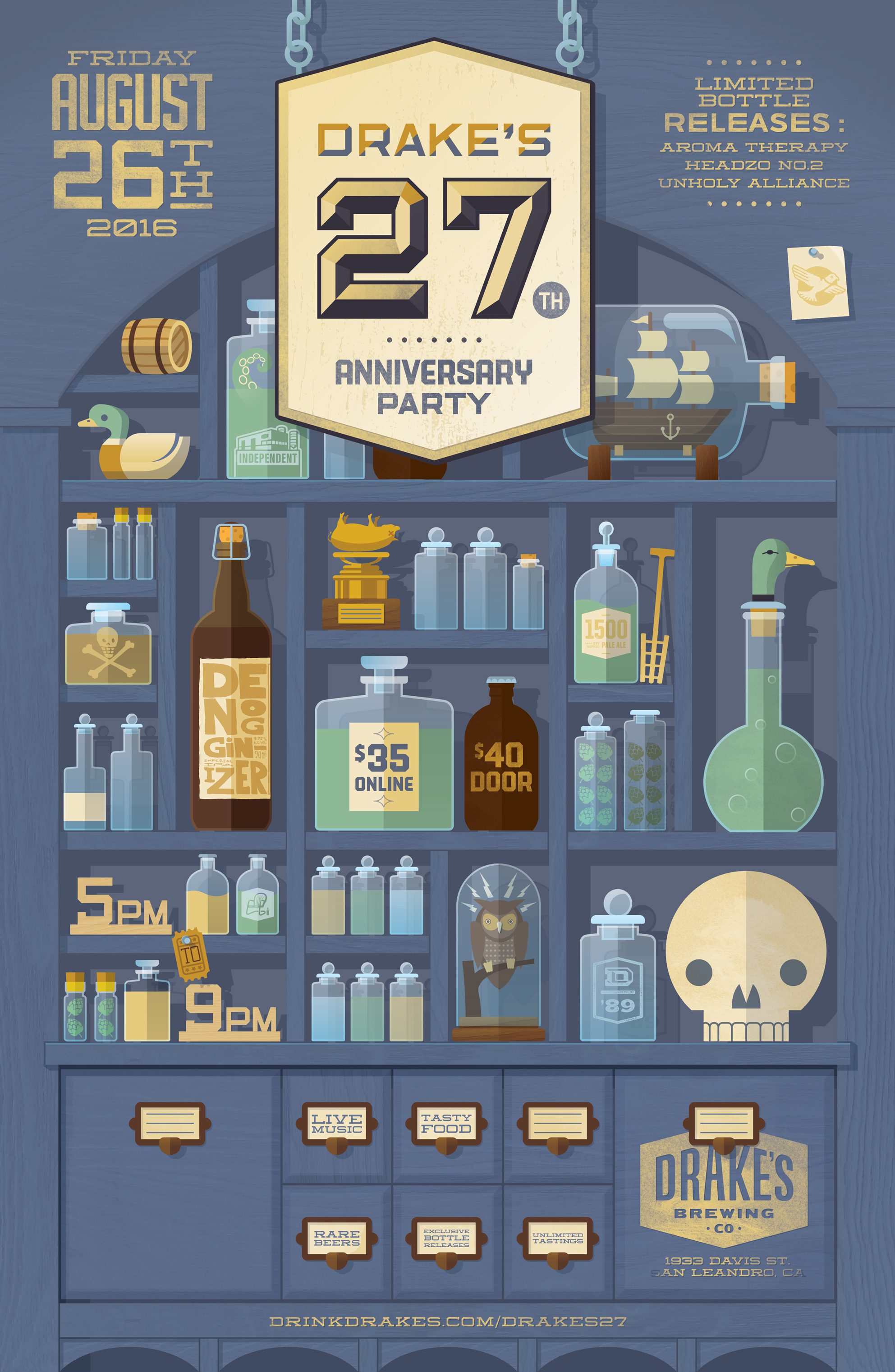 Drakes Brewing Anniversary Poster Designed By Monkeys